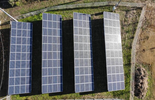 太陽光パネル点検　太陽光パネル　ソーラーパネル　ぐんまソーラーメンテ相談室　太陽光メンテナンス 太陽光発電不具合事例 　航空写真
