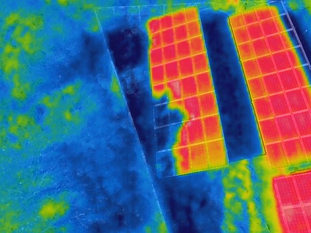 太陽光パネル点検　太陽光パネル　ソーラーパネル　ぐんまソーラーメンテ相談室　太陽光メンテナンス 太陽光発電不具合事例 　航空写真　ドローン撮影