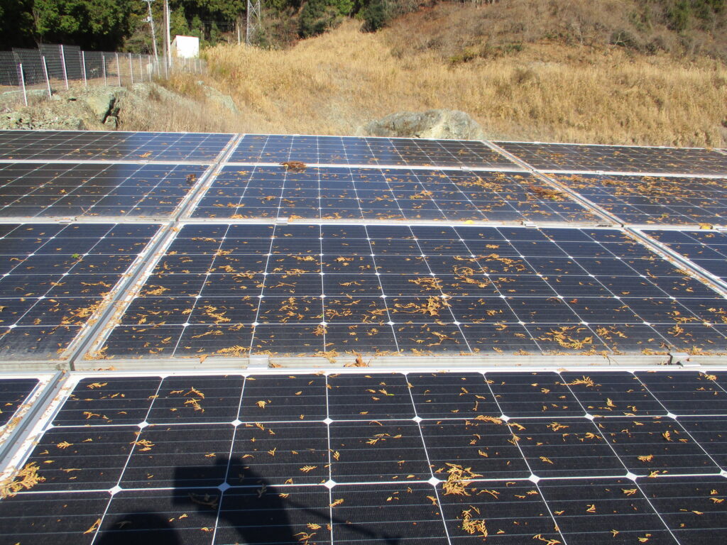 太陽光パネル点検　太陽光パネル　ソーラーパネル　ぐんまソーラーメンテ相談室　太陽光メンテナンス 太陽光発電不具合事例 　太陽光パネル　パネル汚れ